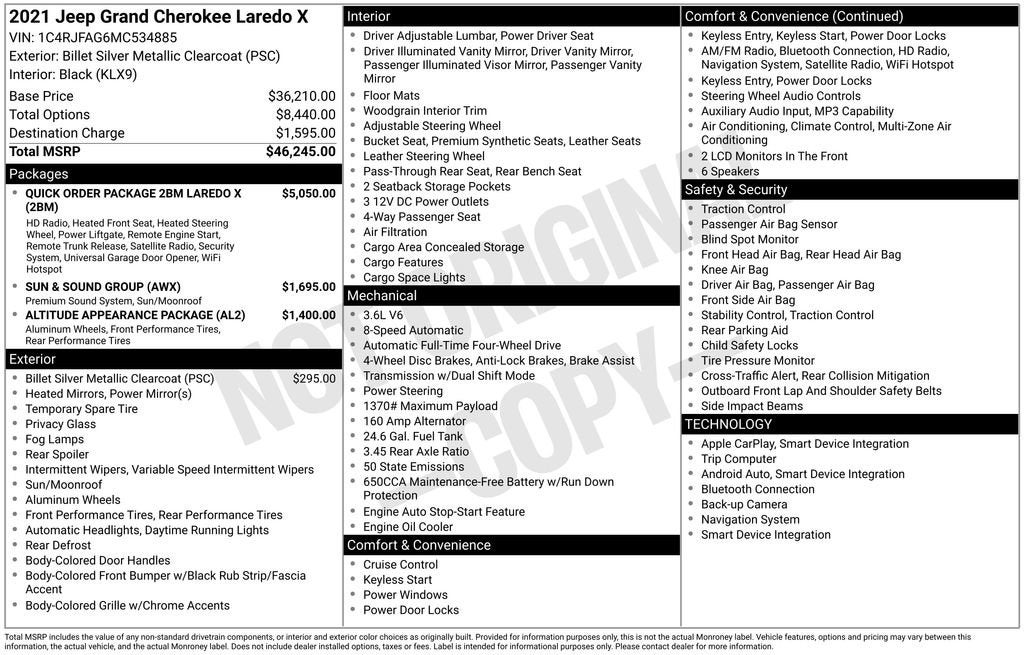 2021 Jeep Grand Cherokee Laredo X 4x4
