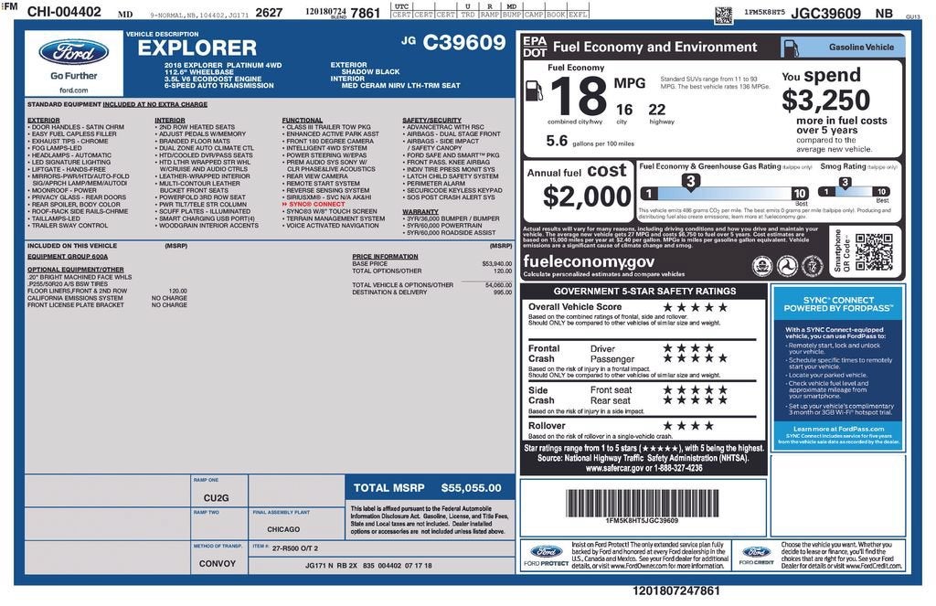 2018 Ford Explorer Platinum