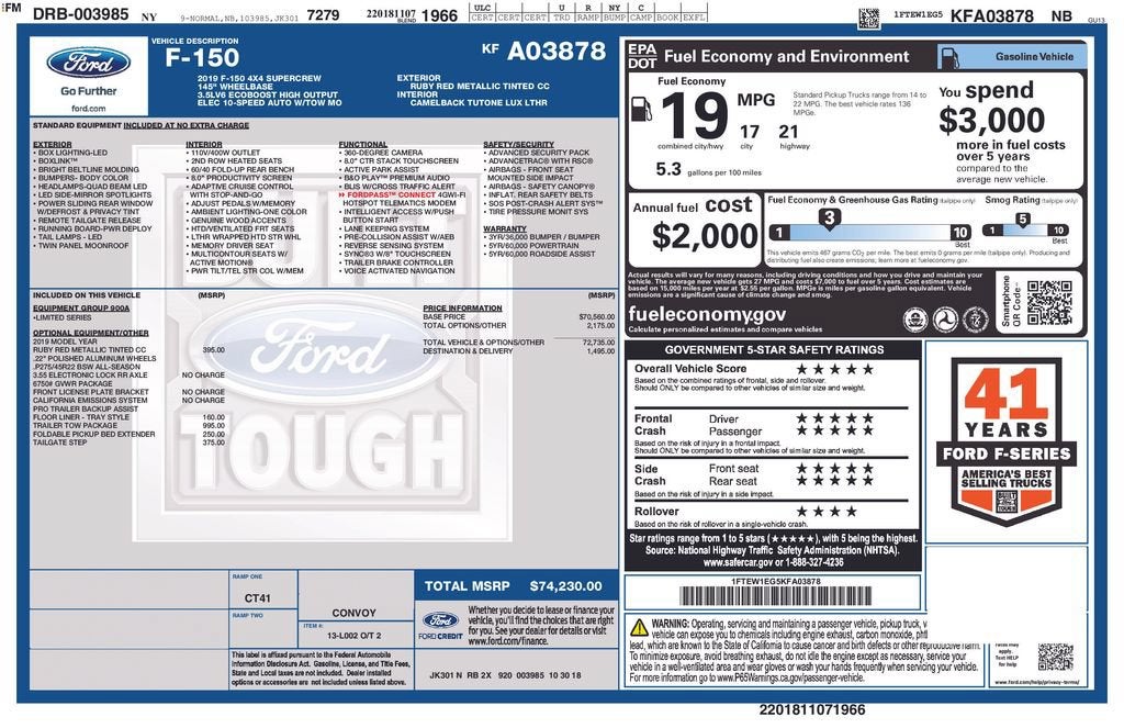 2019 Ford F-150 Limited