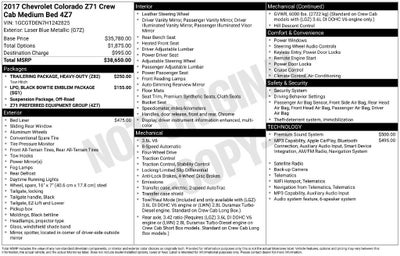 2017 Chevrolet Colorado 4WD Z71
