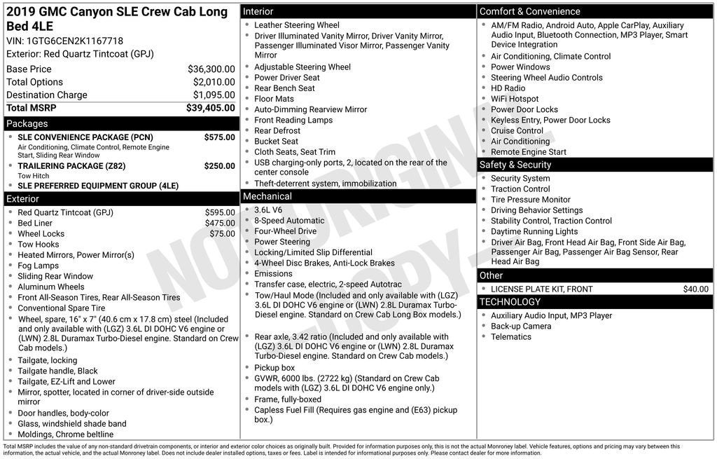 2019 GMC Canyon 4WD SLE
