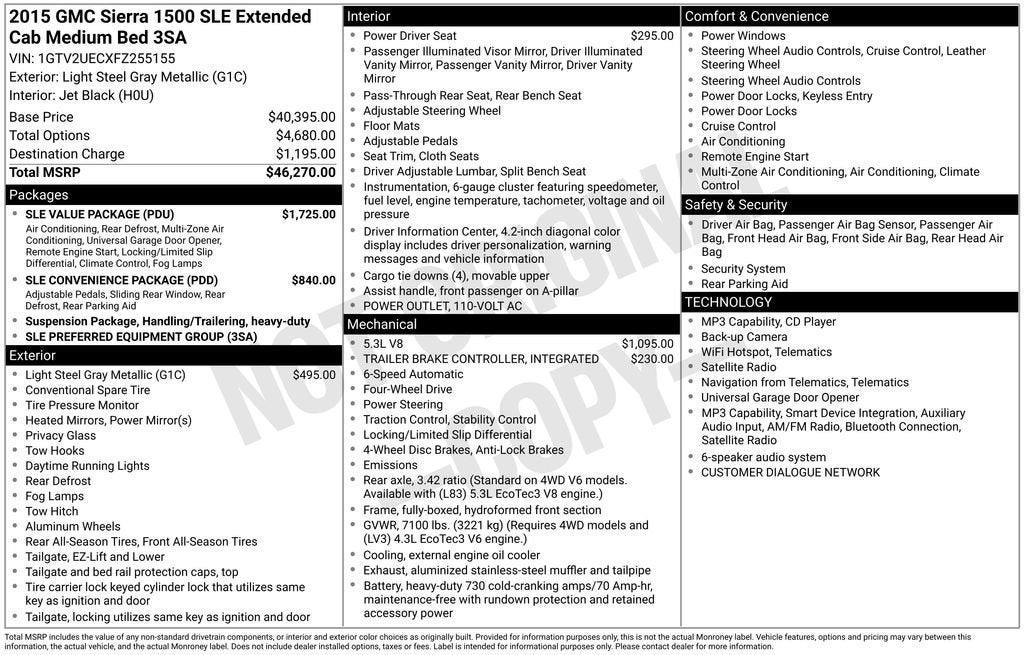 2015 GMC Sierra 1500 SLE