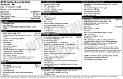 2023 Cadillac Escalade 4WD Sport Platinum