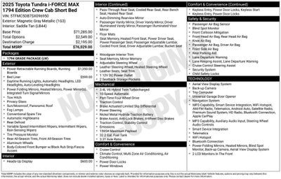 2025 Toyota Tundra Hybrid 1794 Edition CrewMax 5.5' Bed