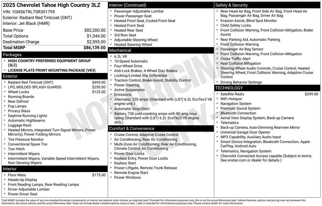 2025 Chevrolet Tahoe High Country
