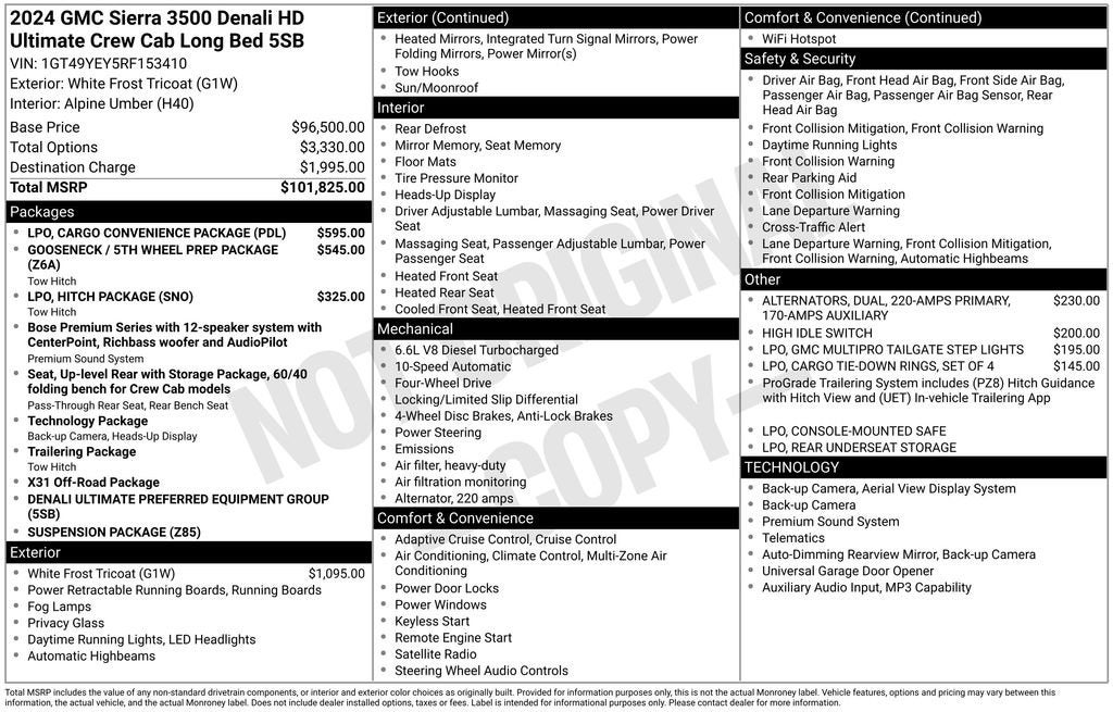 2024 GMC Sierra 3500 HD Denali Ultimate DRW