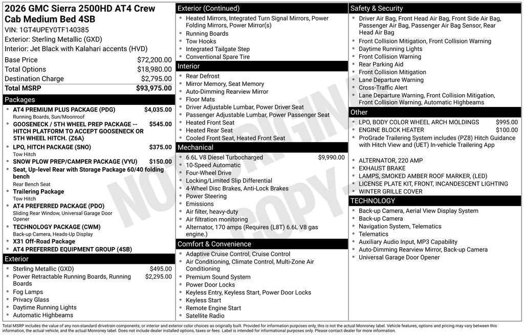 2026 GMC Sierra 2500 HD AT4