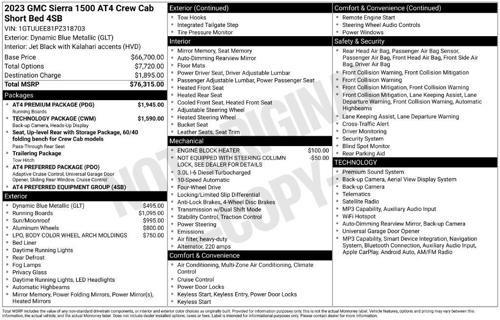 2023 GMC Sierra 1500 AT4