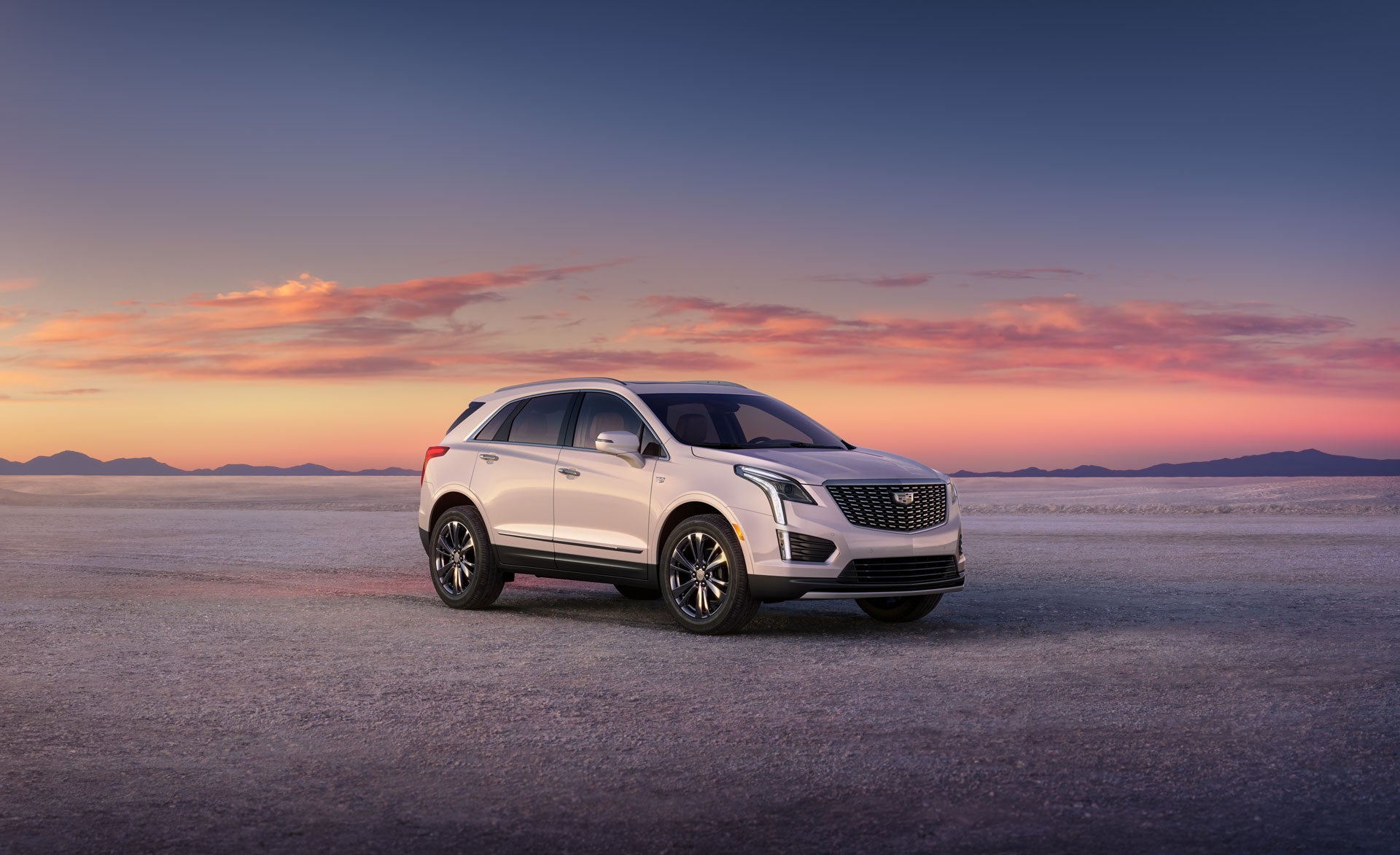 The 2026 Cadillac XT5 Parked with a Beautiful Sunset in the Background
