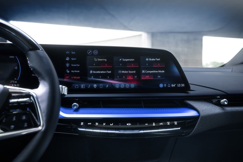The 2026 OPTIQ-V Display Screen Displaying the V-Mode Settings | Star Cadillac in Quakertown PA