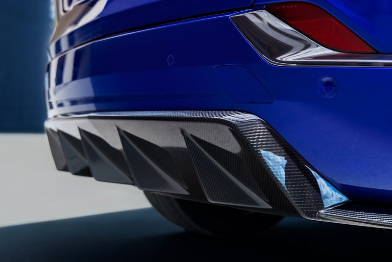 Close-up of the Genuine Carbon Fiber on the Rear End of the 2026 OPTIQ-V | Star Cadillac in Quakertown PA